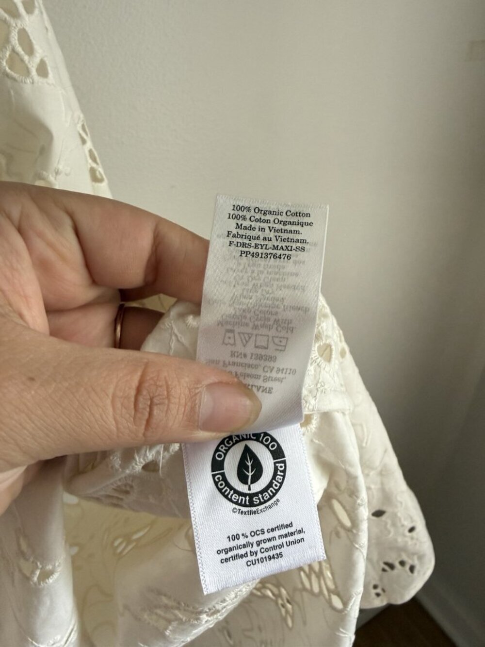 Everlane The Eyelet Midi Dress In Bone Floral Beach Feminine Vacation NWT M - Picture 10 of 12